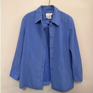 Escada Powder Blue Angora Wool Jacket | Vintage Luxury Blazer/Shacket | Sz 42/L